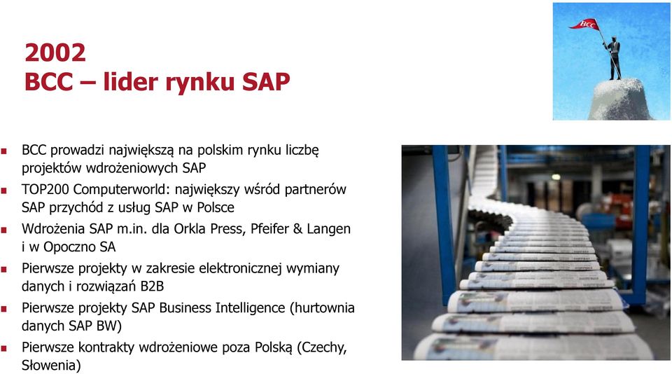 dla Orkla Press, Pfeifer & Langen i w Opoczno SA Pierwsze projekty w zakresie elektronicznej wymiany danych i rozwiązań