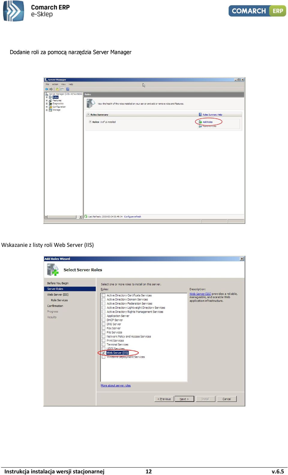 roli Web Server (IIS) Instrukcja