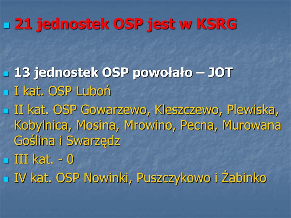 OSP Gowarzewo, Kleszczewo, Plewiska, Kobylnica, Mosina,