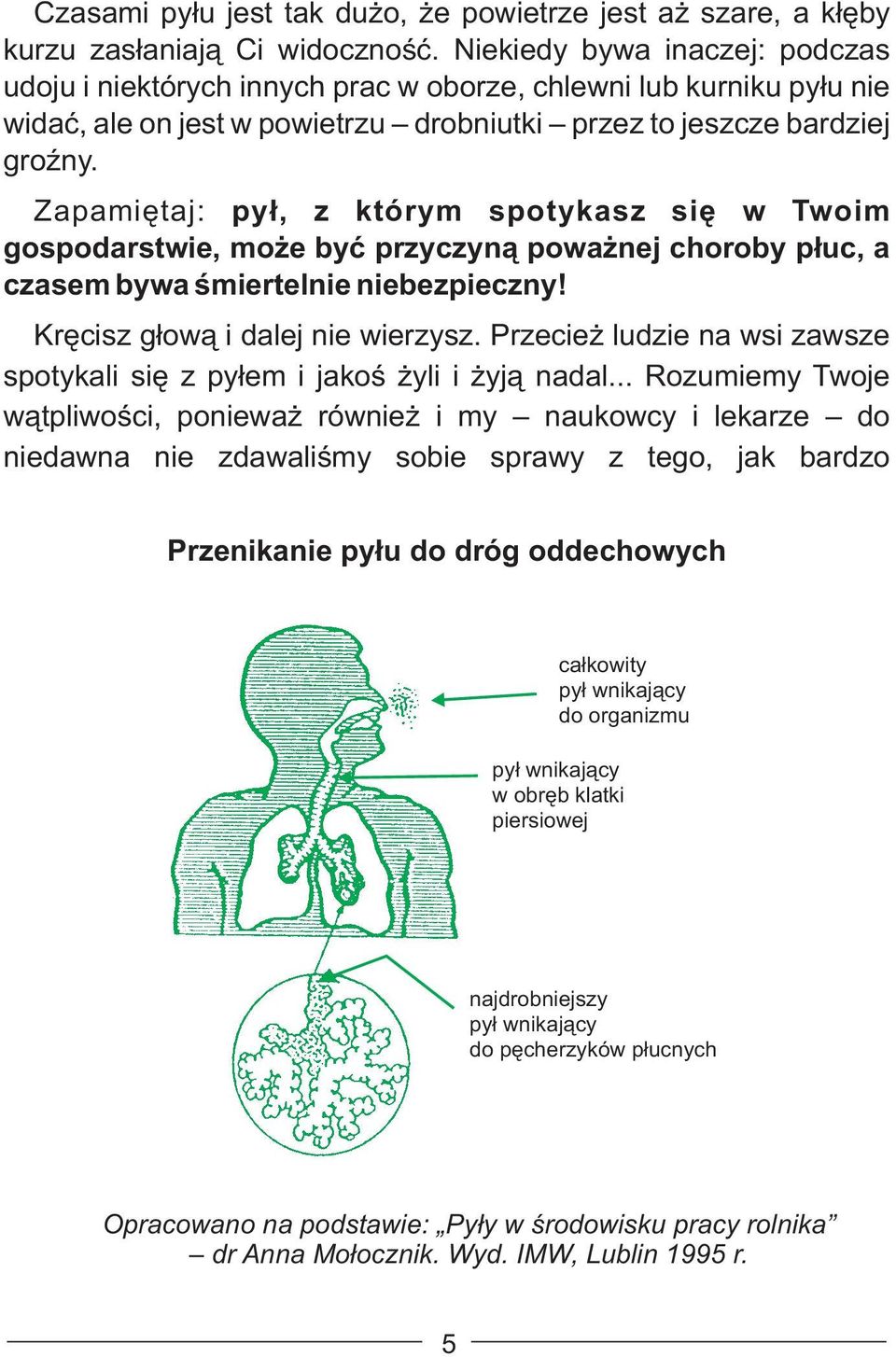 Zapamiętaj: pył, z którym spotykasz się w Twoim gospodarstwie, może być przyczyną poważnej choroby płuc, a czasem bywa śmiertelnie niebezpieczny! Kręcisz głową i dalej nie wierzysz.