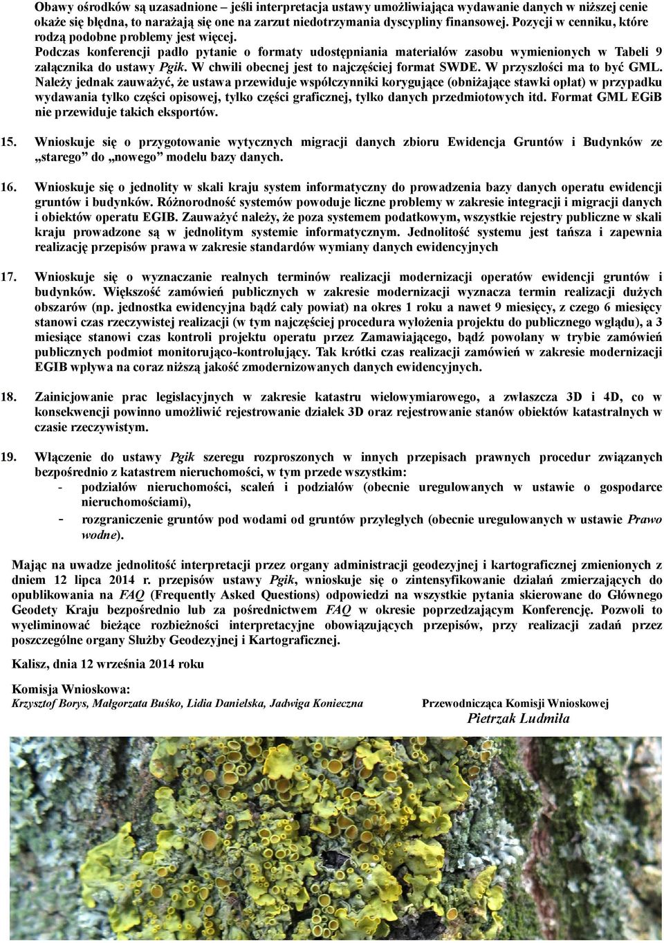 W chwili obecnej jest to najczęściej format SWDE. W przyszłości ma to być GML.