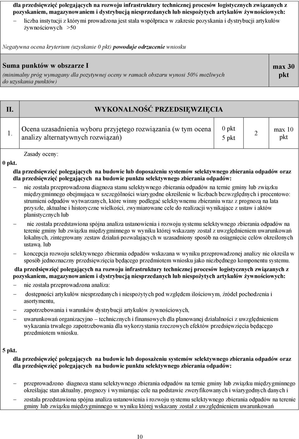 Ocena uzasadnienia wyboru przyjętego rozwiązania (w tym ocena analizy alternatywnych rozwiązań) 0 5 2 max 10 0.