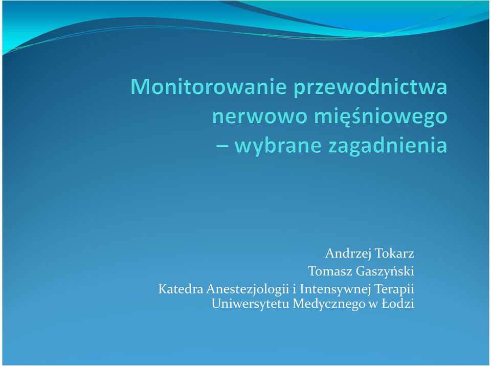Anestezjologii i