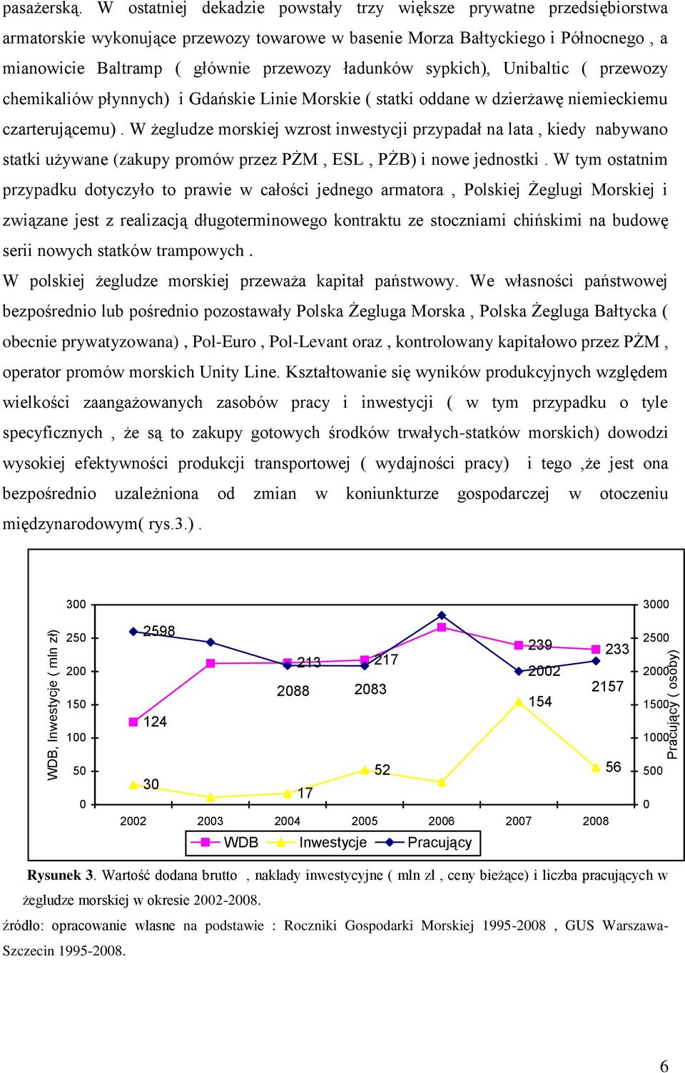 ładunków sypkich), Unibaltic ( przewozy chemikaliów płynnych) i Gdańskie Linie Morskie ( statki oddane w dzierżawę niemieckiemu czarterującemu).