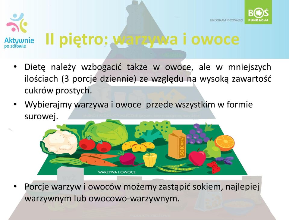 cukrów prostych. Wybierajmy warzywa i owoce przede wszystkim w formie surowej.