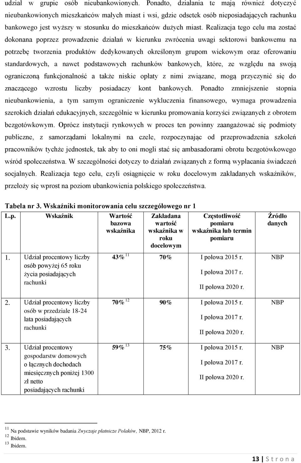 Realizacja tego celu ma zostać dokonana poprzez prowadzenie działań w kierunku zwrócenia uwagi sektorowi bankowemu na potrzebę tworzenia produktów dedykowanych określonym grupom wiekowym oraz