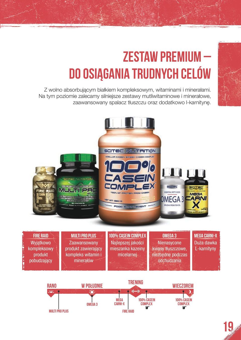 Fire Raid MULTI PRO PLUS 100% CASEIN COMPLEX OMEGA 3 MEGA CARNI-X Wyjątkowo kompleksowy produkt pobudzający Zaawansowany produkt zawierający kompleks witamin i