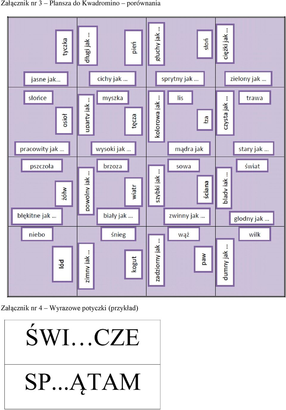 porównania Załącznik