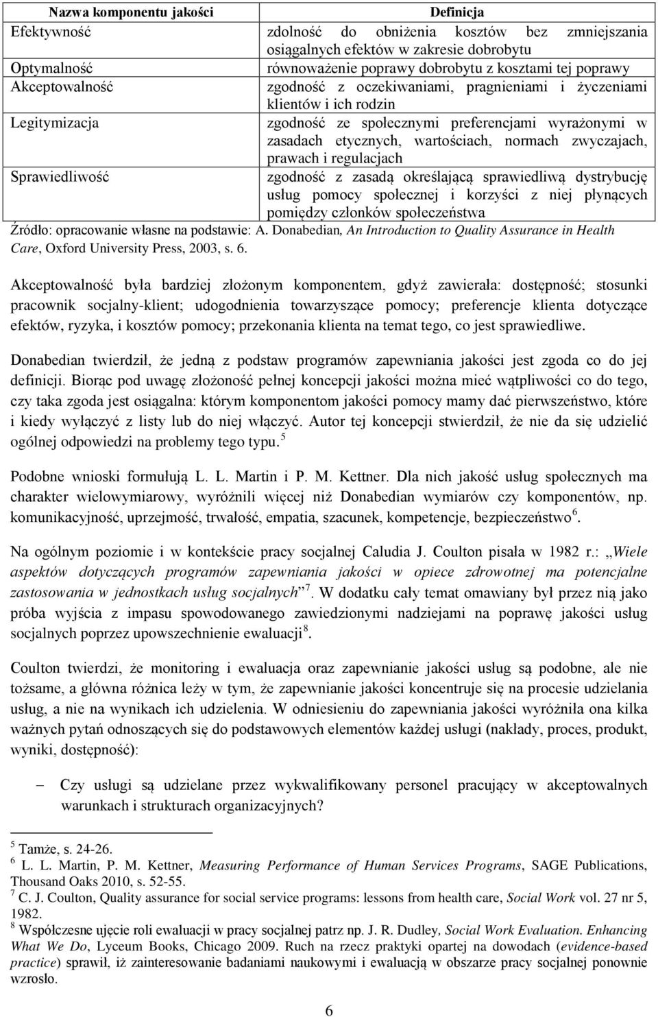 normach zwyczajach, prawach i regulacjach Sprawiedliwość zgodność z zasadą określającą sprawiedliwą dystrybucję usług pomocy społecznej i korzyści z niej płynących pomiędzy członków społeczeństwa