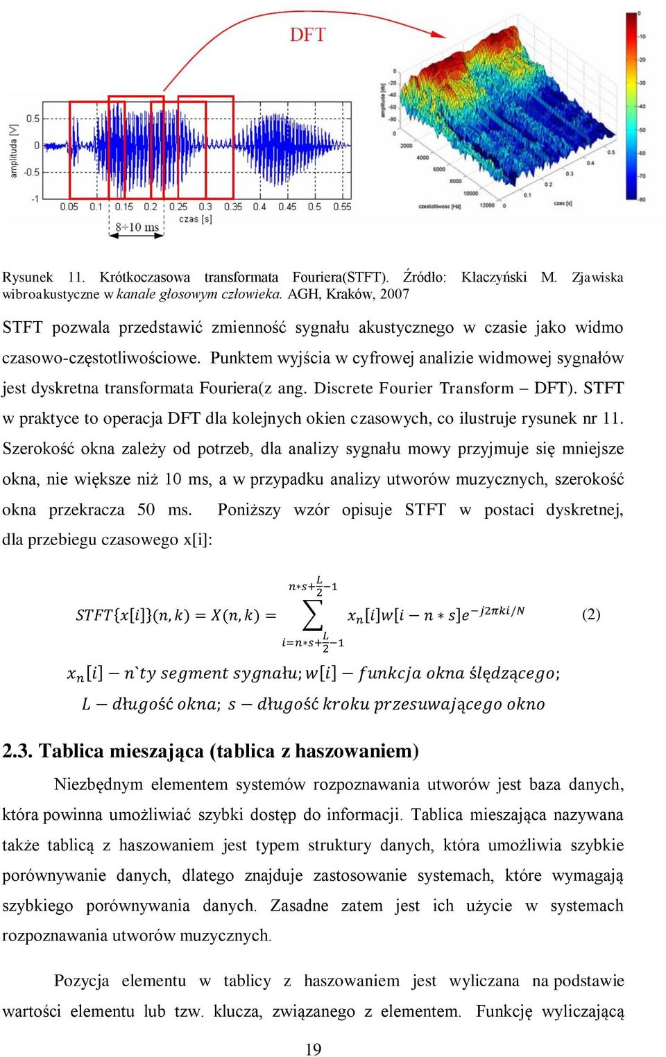 Punktem wyjścia w cyfrowej analizie widmowej sygnałów jest dyskretna transformata Fouriera(z ang. Discrete Fourier Transform DFT).