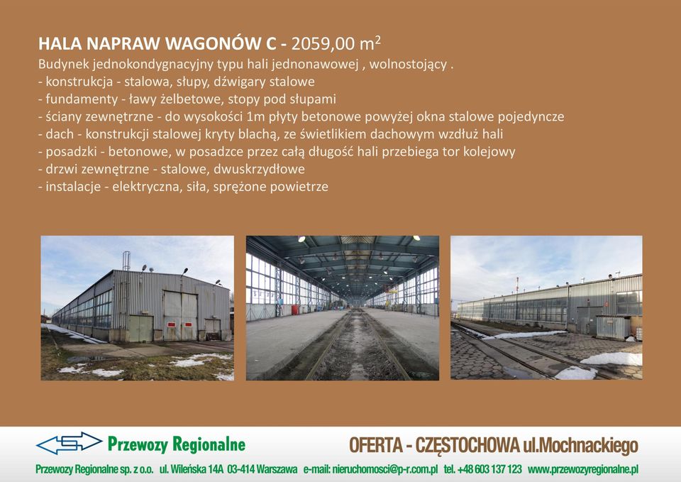 płyty betonowe powyżej okna stalowe pojedyncze - dach - konstrukcji stalowej kryty blachą, ze świetlikiem dachowym wzdłuż hali -