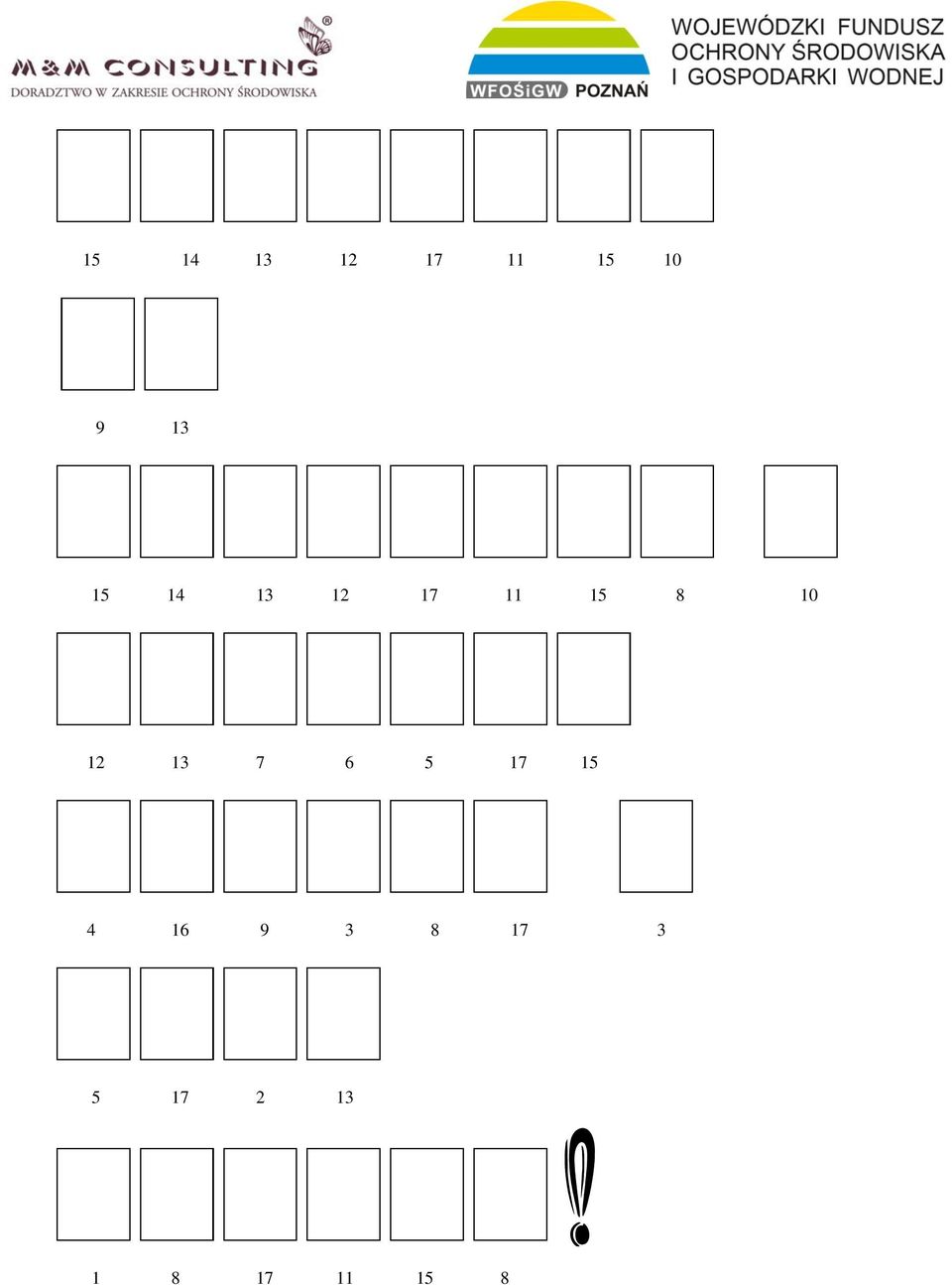 13 7 6 5 17 15 4 16 9 3 8 17