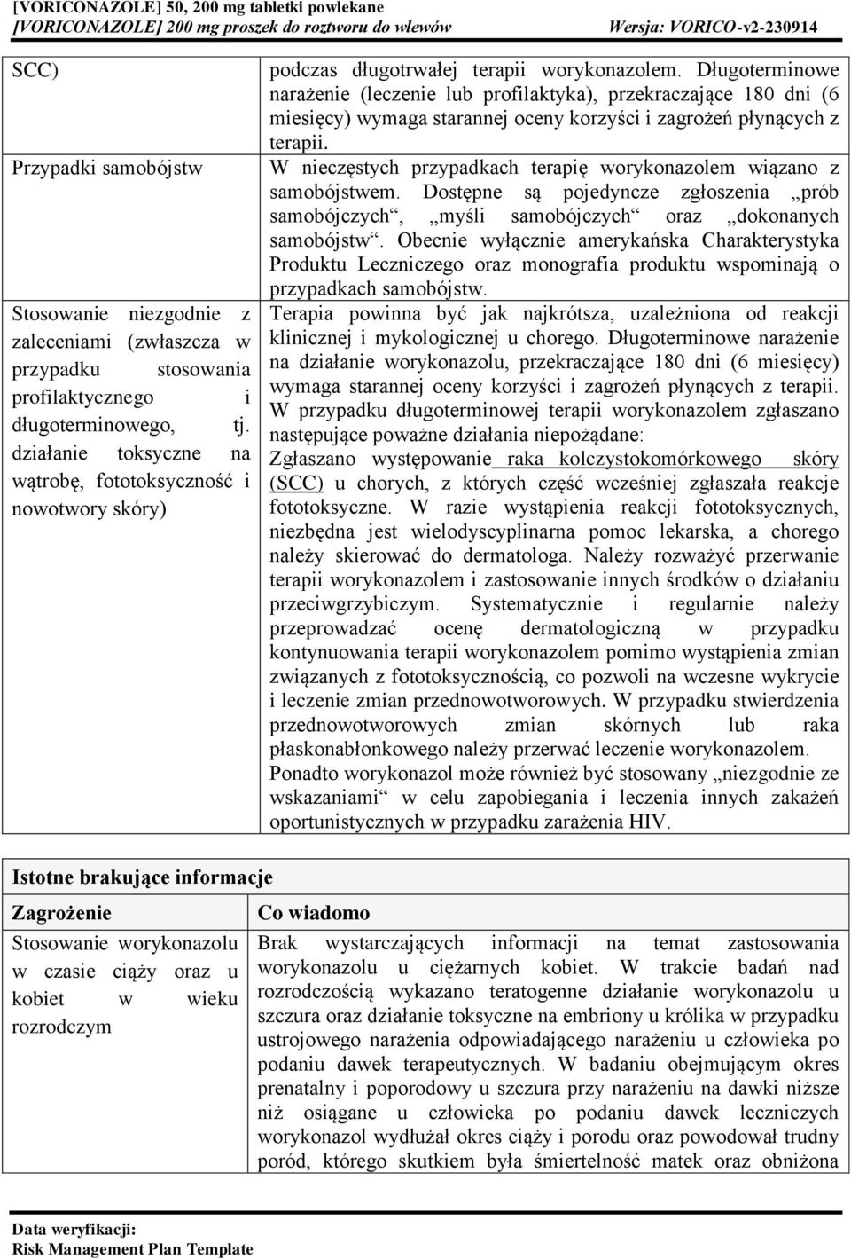 Długoterminowe narażenie (leczenie lub profilaktyka), przekraczające 180 dni (6 miesięcy) wymaga starannej oceny korzyści i zagrożeń płynących z terapii.