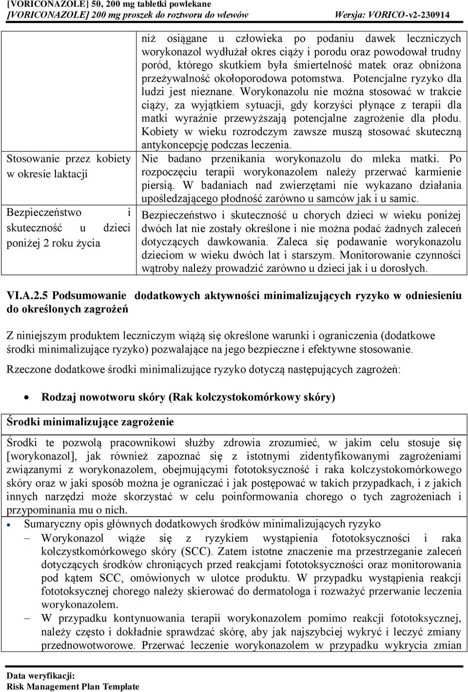 Worykonazolu nie można stosować w trakcie ciąży, za wyjątkiem sytuacji, gdy korzyści płynące z terapii dla matki wyraźnie przewyższają potencjalne zagrożenie dla płodu.