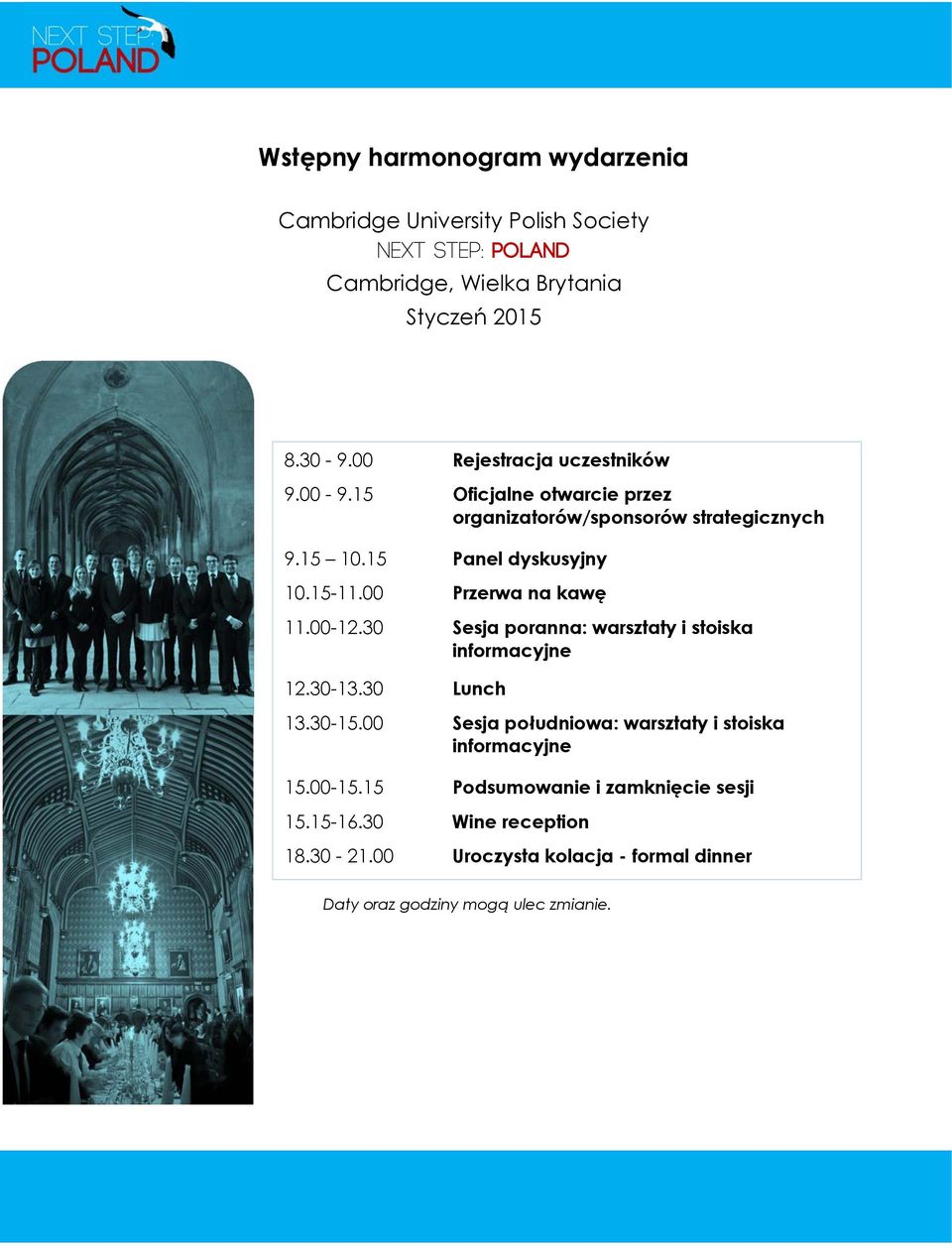 00 Przerwa na kawę 11.00-12.30 Sesja poranna: warsztaty i stoiska informacyjne 12.30-13.30 Lunch 13.30-15.