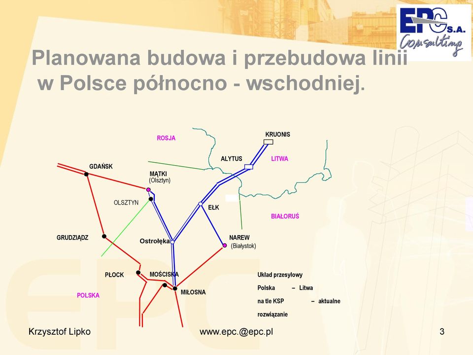 GRUDZIĄDZ Ostrołęka NAREW (Białystok) PŁOCK MOŚCISKA Układ przesyłowy