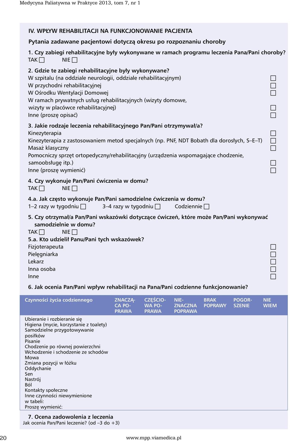 W szpitalu (na oddziale neurologii, oddziale rehabilitayjnym) W przyhodni rehabilitayjnej W Ośrodku Wentylaji Domowej W ramah prywatnyh usług rehabilitayjnyh (wizyty domowe, wizyty w plaówe