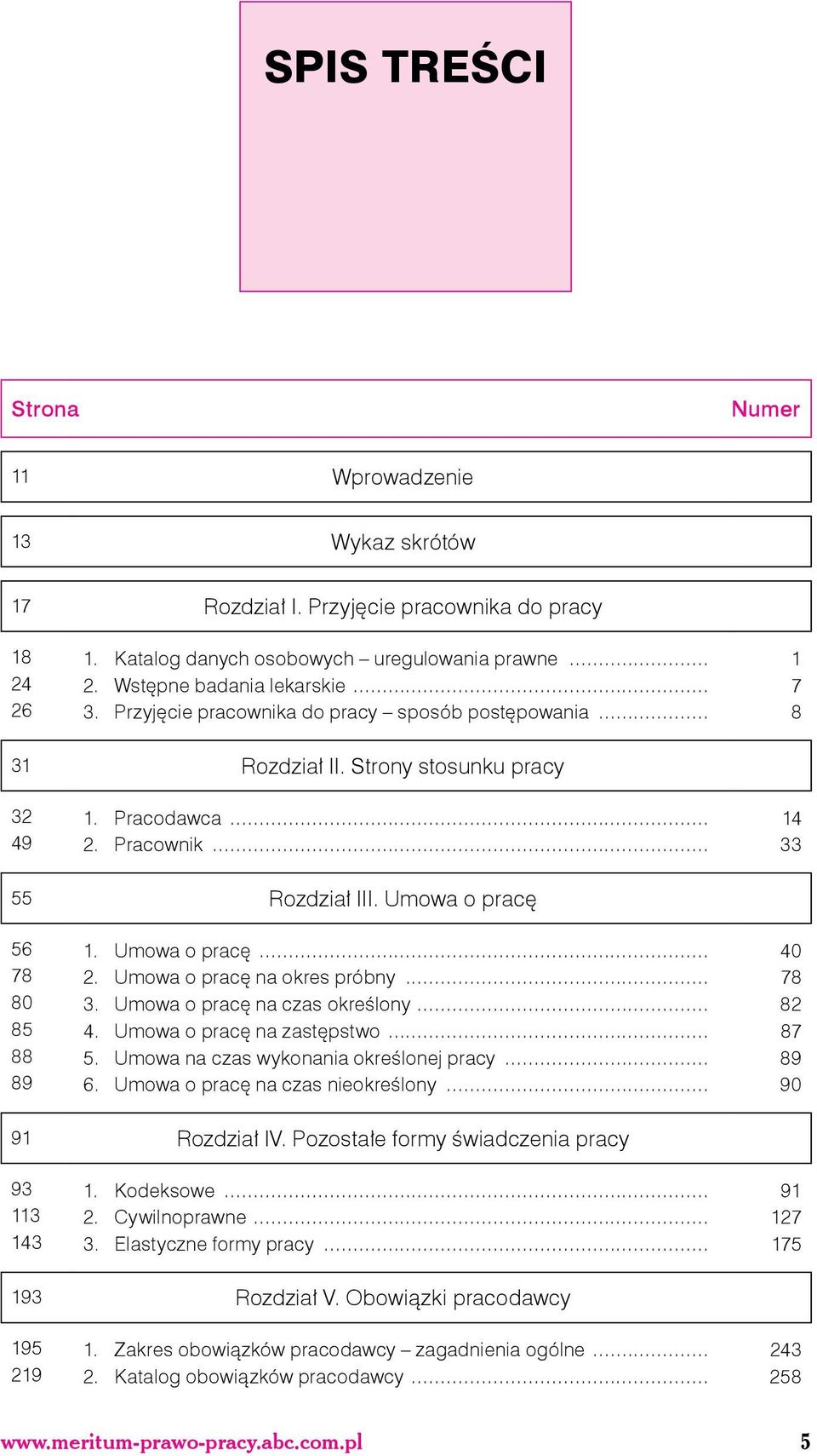 Umowa o pracę na okres próbny... 78 80 3. Umowa o pracę na czas określony... 82 85 4. Umowa o pracę na zastępstwo... 87 88 5. Umowa na czas wykonania określonej pracy... 89 89 6.