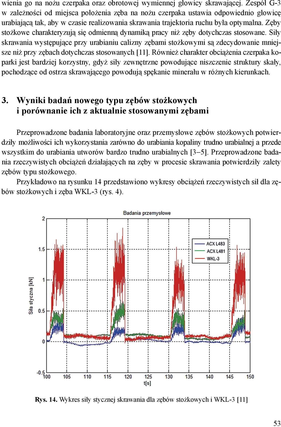 Zęby stożkowe charakteryzują się odmienną dynamiką pracy niż zęby dotychczas stosowane.