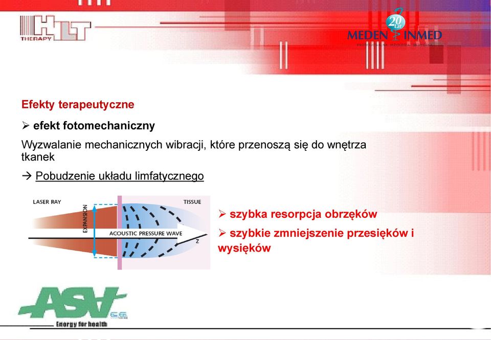 mechanicznych wibracji, które przenoszą się do wnętrza tkanek