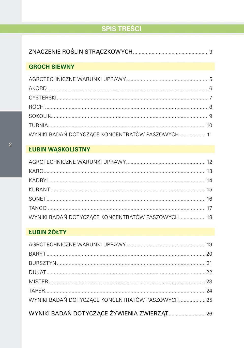 .. 14 kurant... 15 sonet... 16 tango... 17 Wyniki badań dotyczące koncentratów paszowych... 18 Łubin żółty Agrotechniczne warunki uprawy... 19 baryt.