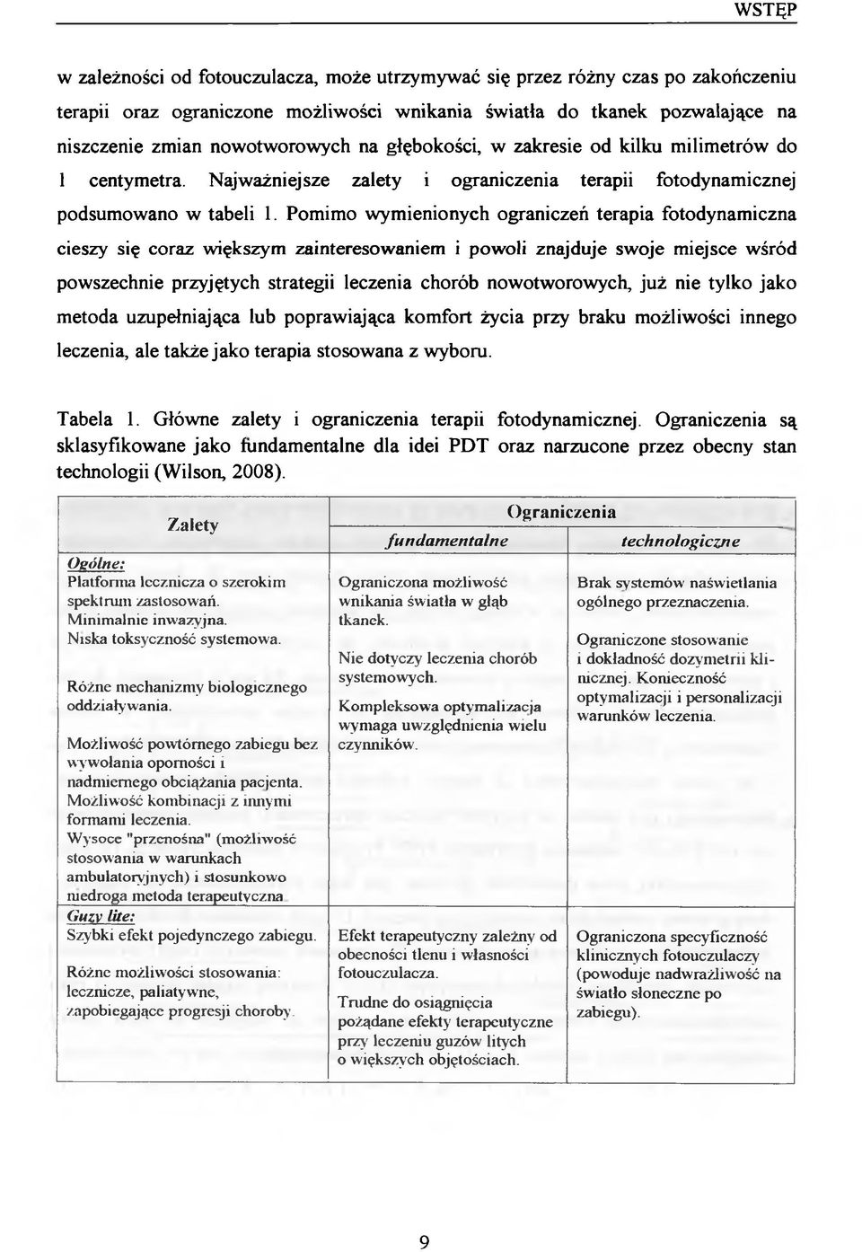 Pomimo wymienionych ograniczeń terapia fotodynamiczna cieszy się coraz większym zainteresowaniem i powoli znajduje swoje miejsce wśród powszechnie przyjętych strategii leczenia chorób nowotworowych,