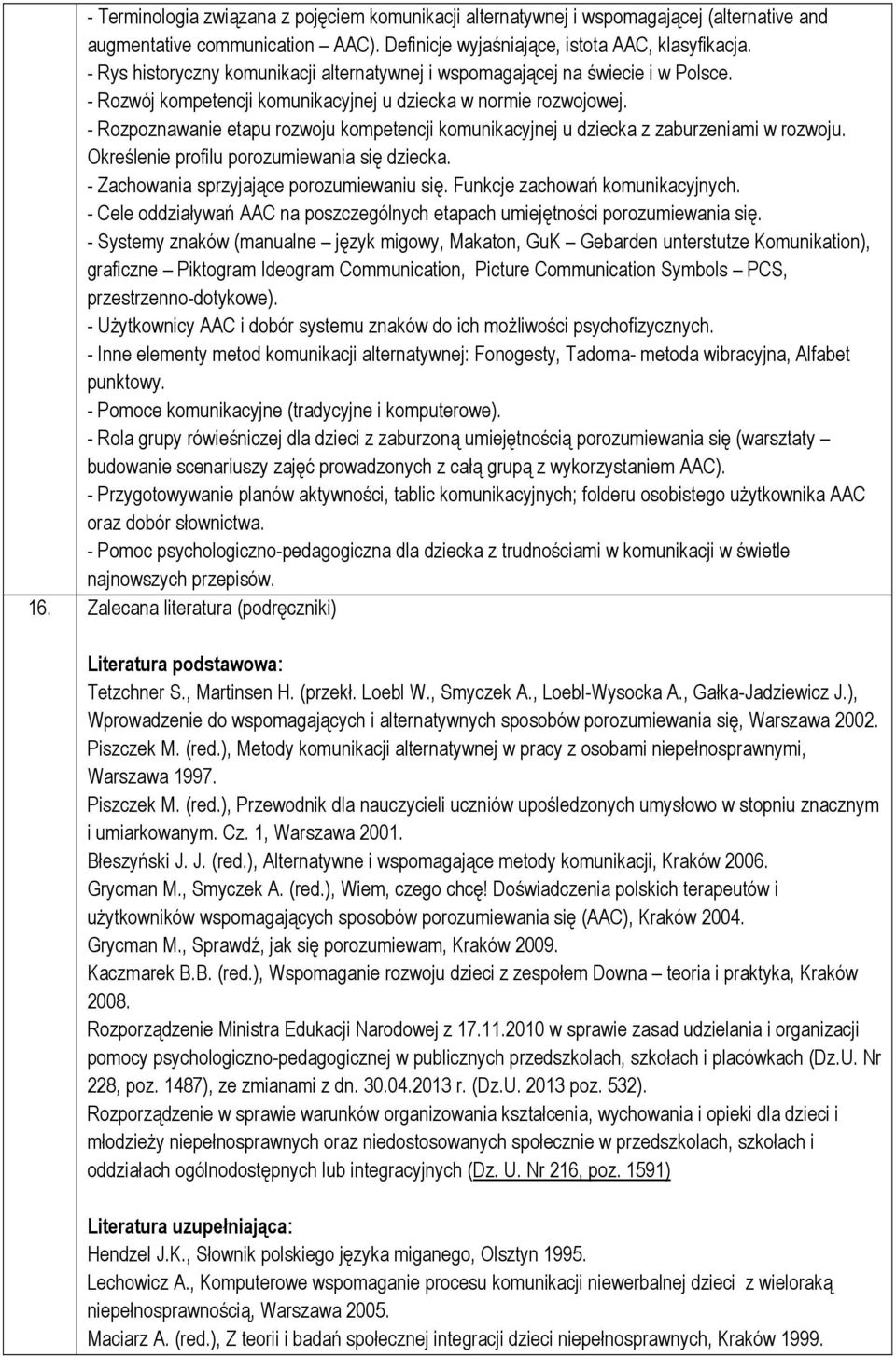 - Rozpoznawanie etapu rozwoju kompetencji komunikacyjnej u dziecka z zaburzeniami w rozwoju. Określenie profilu porozumiewania się dziecka. - Zachowania sprzyjające porozumiewaniu się.