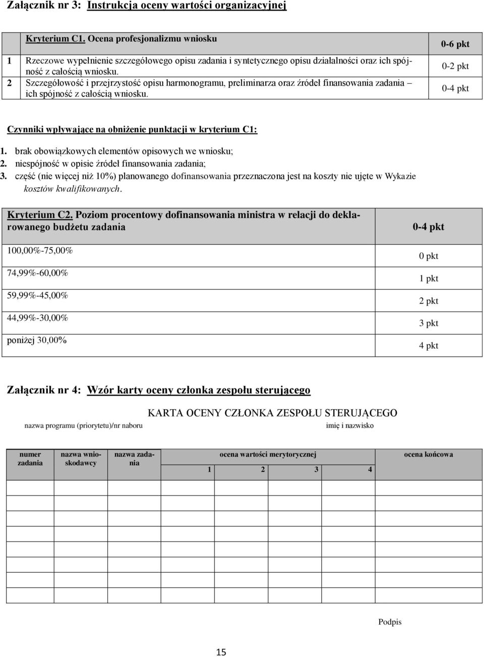 2 Szczegółowość i przejrzystość opisu harmonogramu, preliminarza oraz źródeł finansowania zadania ich spójność z całością wniosku.