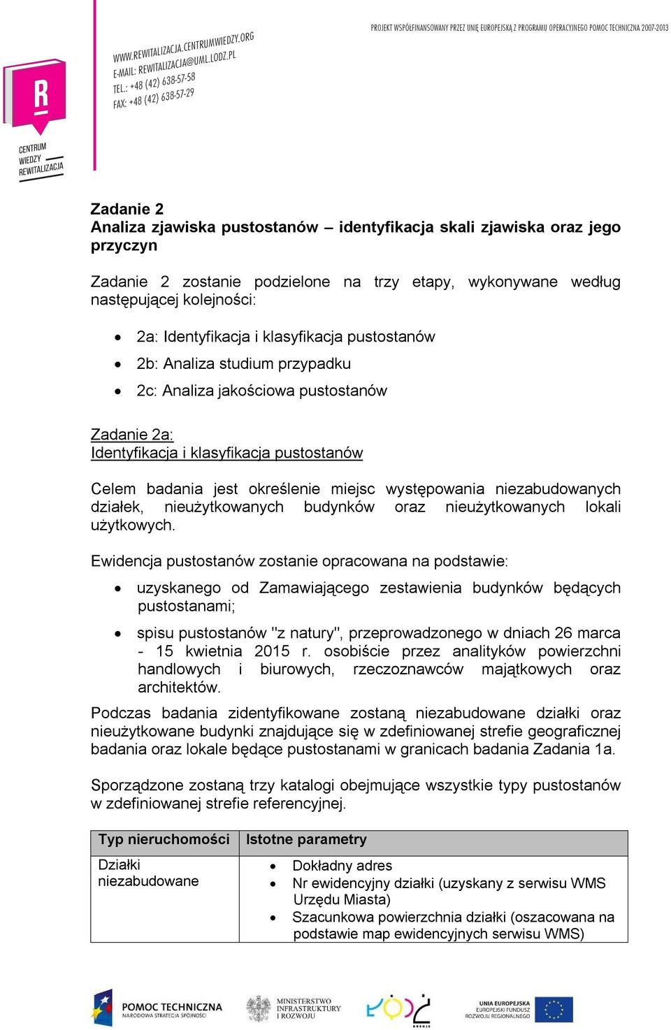 niezabudowanych działek, nieużytkowanych budynków oraz nieużytkowanych lokali użytkowych.