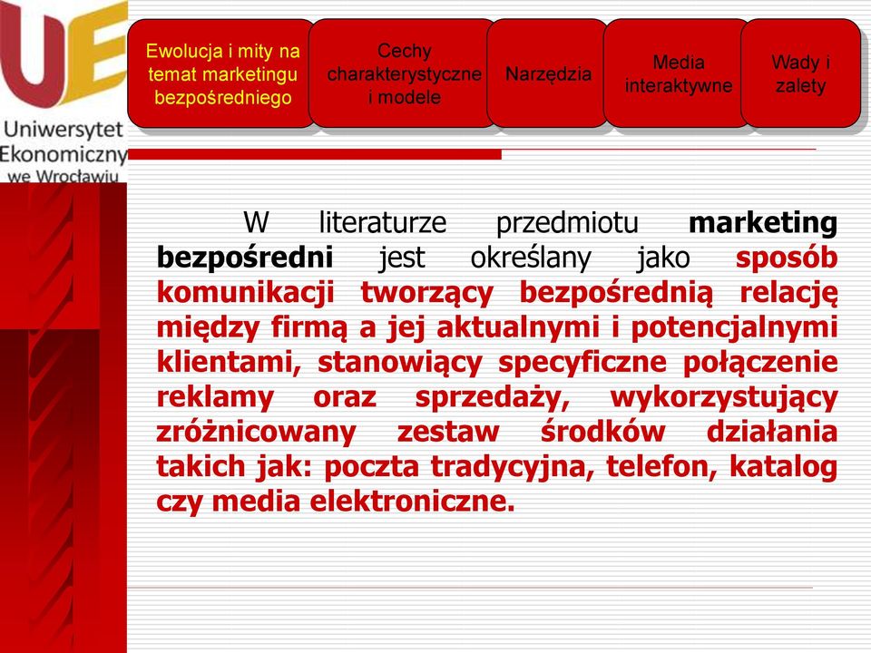 stanowiący specyficzne połączenie reklamy oraz sprzedaży, wykorzystujący zróżnicowany