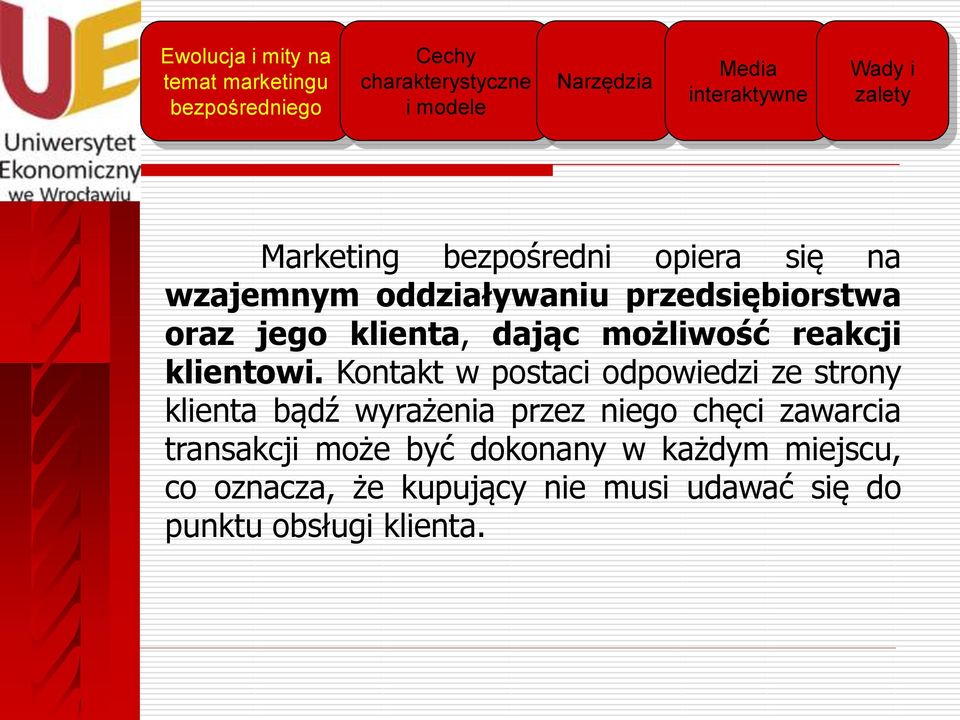 Kontakt w postaci odpowiedzi ze strony klienta bądź wyrażenia przez niego chęci