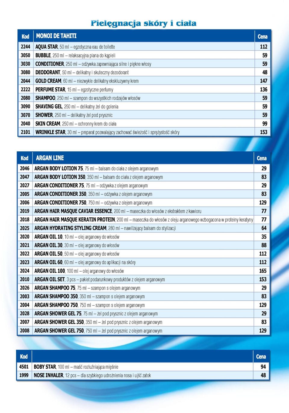 SHAMPOO, 250 ml szampon do wszystkich rodzajów włosów 59 3090 SHAVING GEL, 250 ml delikatny żel do golenia 59 3070 SHOWER, 250 ml delikatny żel pod prysznic 59 2040 SKIN CREAM, 250 ml ochronny krem