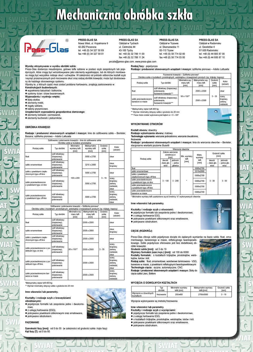 Geodetów 4 97-500 Radomsko tel. +48 (0) 44 685 87 00 fax +48 (0) 44 685 87 10 poczta@press-glas.