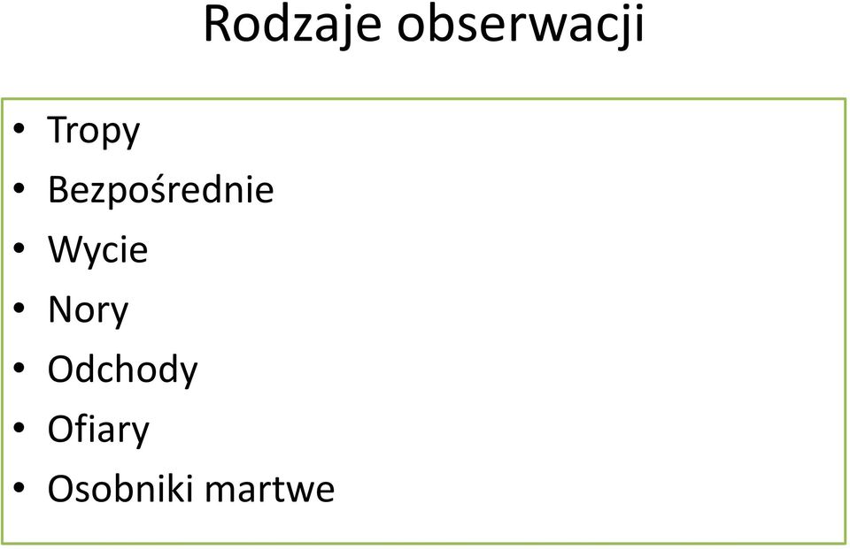 Wycie Nory Odchody