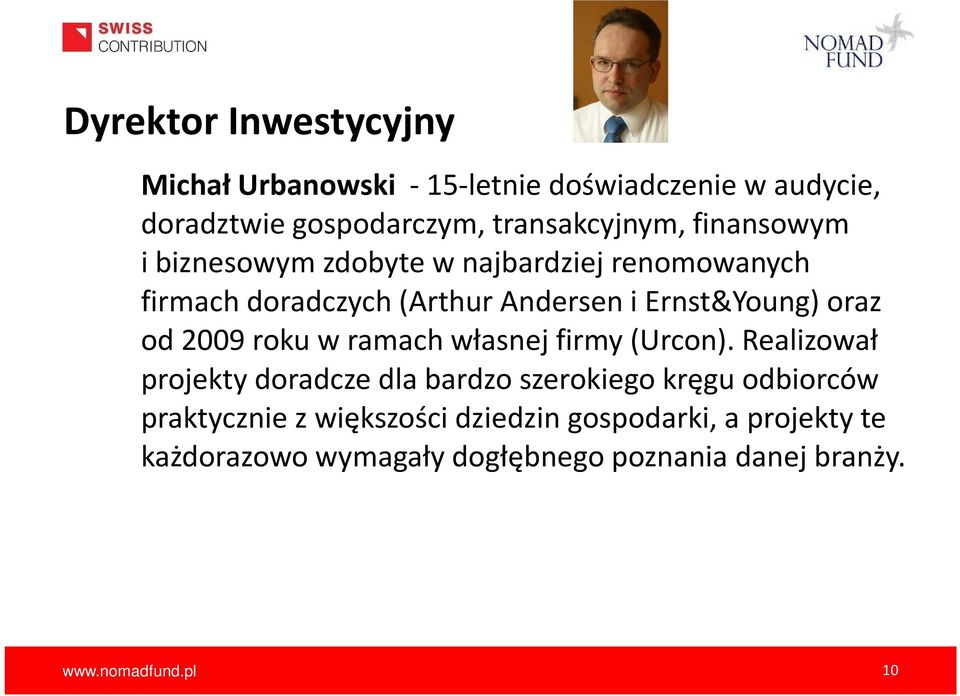 2009 roku w ramach własnej firmy (Urcon).