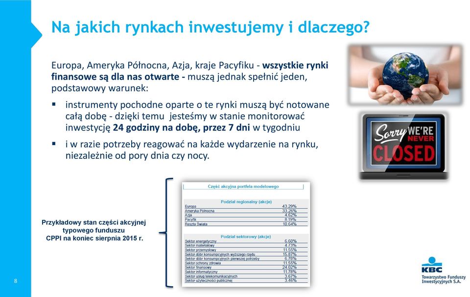 podstawowy warunek: instrumenty pochodne oparte o te rynki muszą być notowane całą dobę - dzięki temu jesteśmy w stanie monitorować