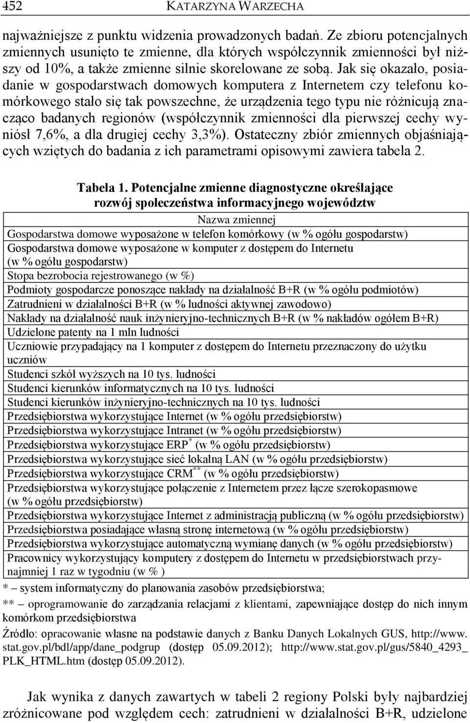Jak się okazało, posiadanie w gospodarstwach domowych komputera z Internetem czy telefonu komórkowego stało się tak powszechne, że urządzenia tego typu nie różnicują znacząco badanych regionów