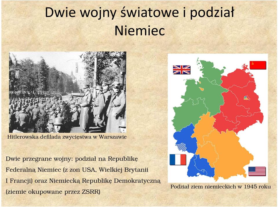 (z zon USA, Wielkiej Brytanii I Francji) oraz Niemiecką Republikę