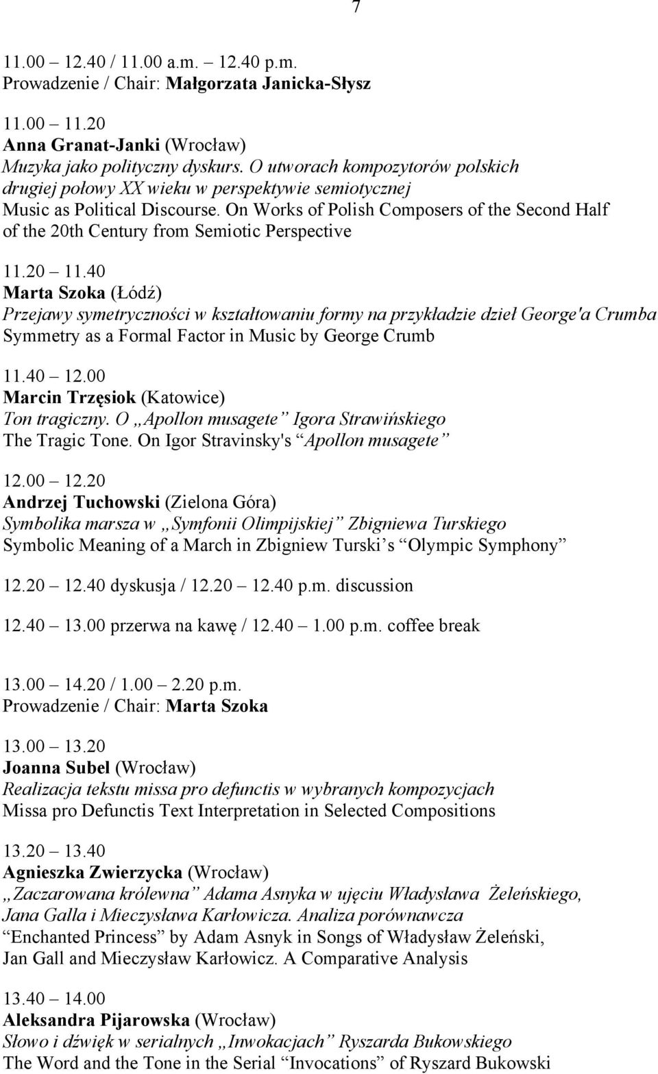 On Works of Polish Composers of the Second Half of the 20th Century from Semiotic Perspective 11.20 11.