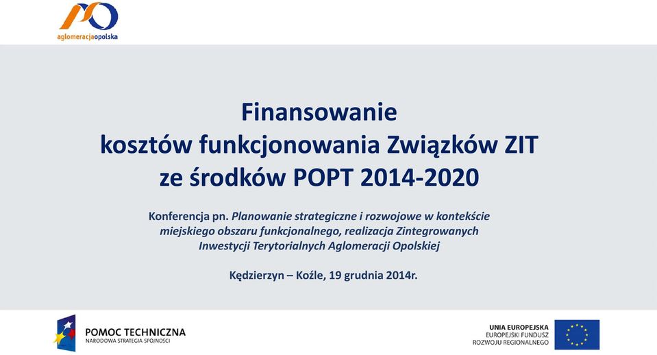 Planowanie strategiczne i rozwojowe w kontekście miejskiego obszaru