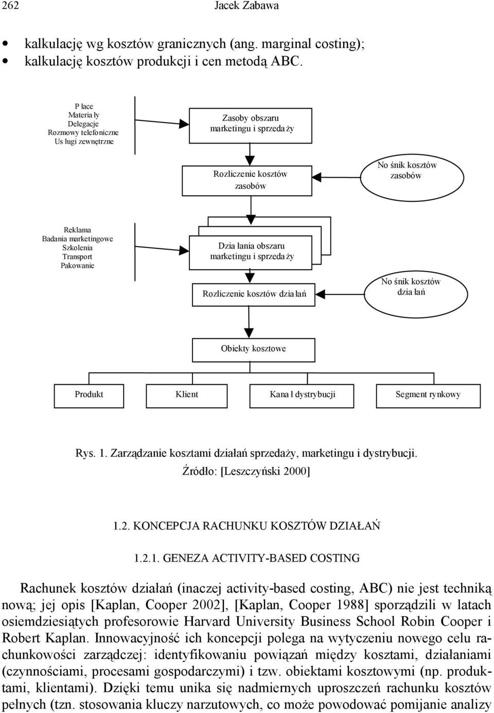 Transport Pakowanie Dzia łania obszaru marketingu i sprzedaży Rozliczenie kosztów dzia łań No śnik kosztów dzia łań Obiekty kosztowe Produkt Klient Kana ł dystrybucji Segment rynkowy Rys. 1.