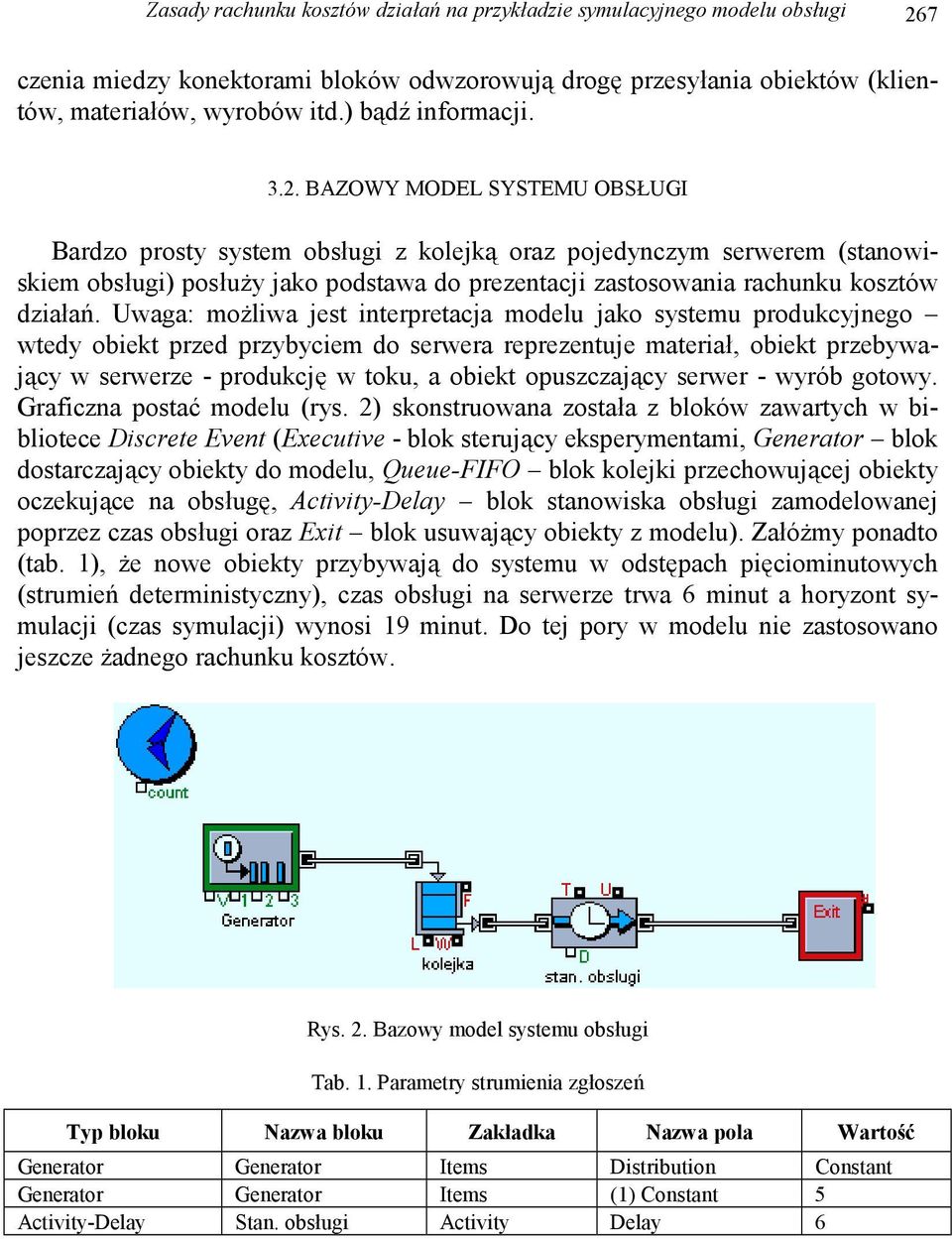 BAZOWY MODEL SYSTEMU OBSŁUGI Bardzo prosty system obsługi z kolejką oraz pojedynczym serwerem (stanowiskiem obsługi) posłuży jako podstawa do prezentacji zastosowania rachunku kosztów działań.