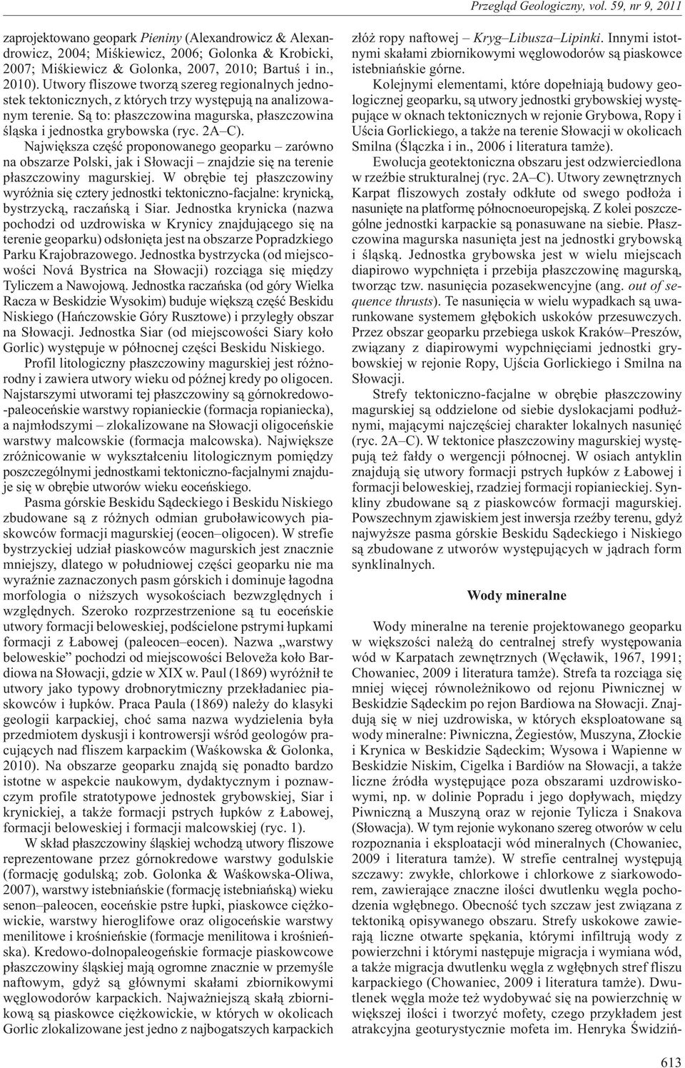 2A C). Najwiêksza czêœæ proponowanego geoparku zarówno na obszarze Polski, jak i S³owacji znajdzie siê na terenie p³aszczowiny magurskiej.