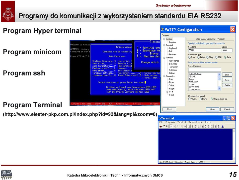 Program minicom Program ssh Program Terminal