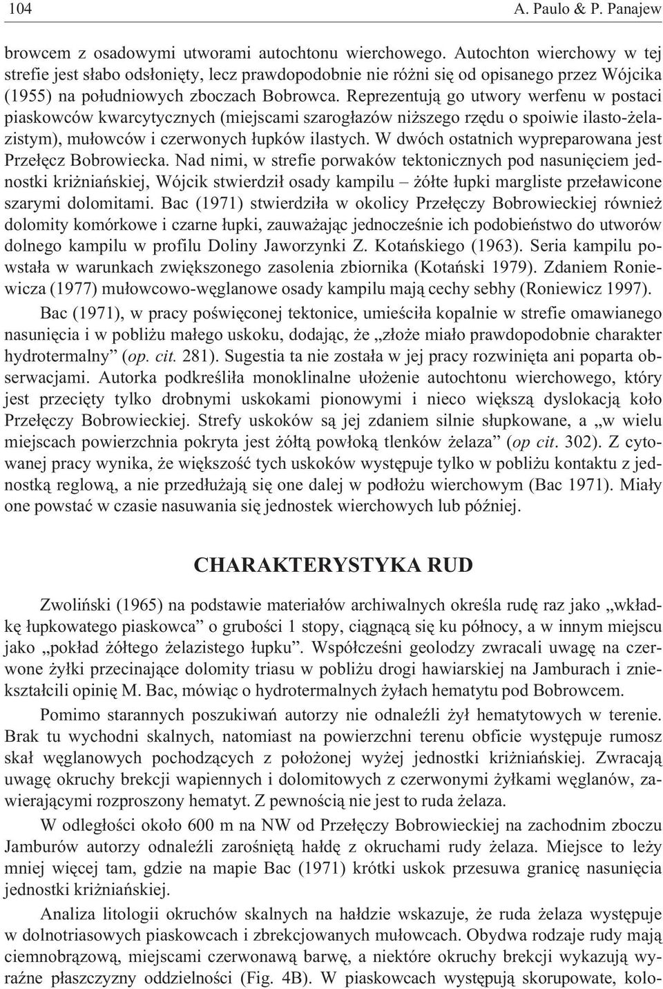 Reprezentuj¹ go utwory werfenu w postaci piaskowców kwarcytycznych (miejscami szarog³azów ni szego rzêdu o spoiwie ilasto- elazistym), mu³owców i czerwonych ³upków ilastych.