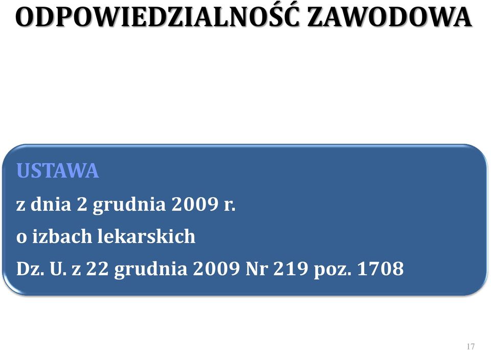 o izbach lekarskich Dz. U.