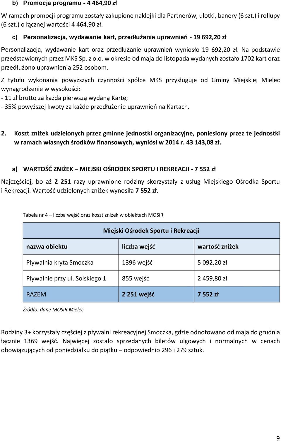 z o.o. w okresie od maja do listopada wydanych zostało 1702 kart oraz przedłużono uprawnienia 252 osobom.