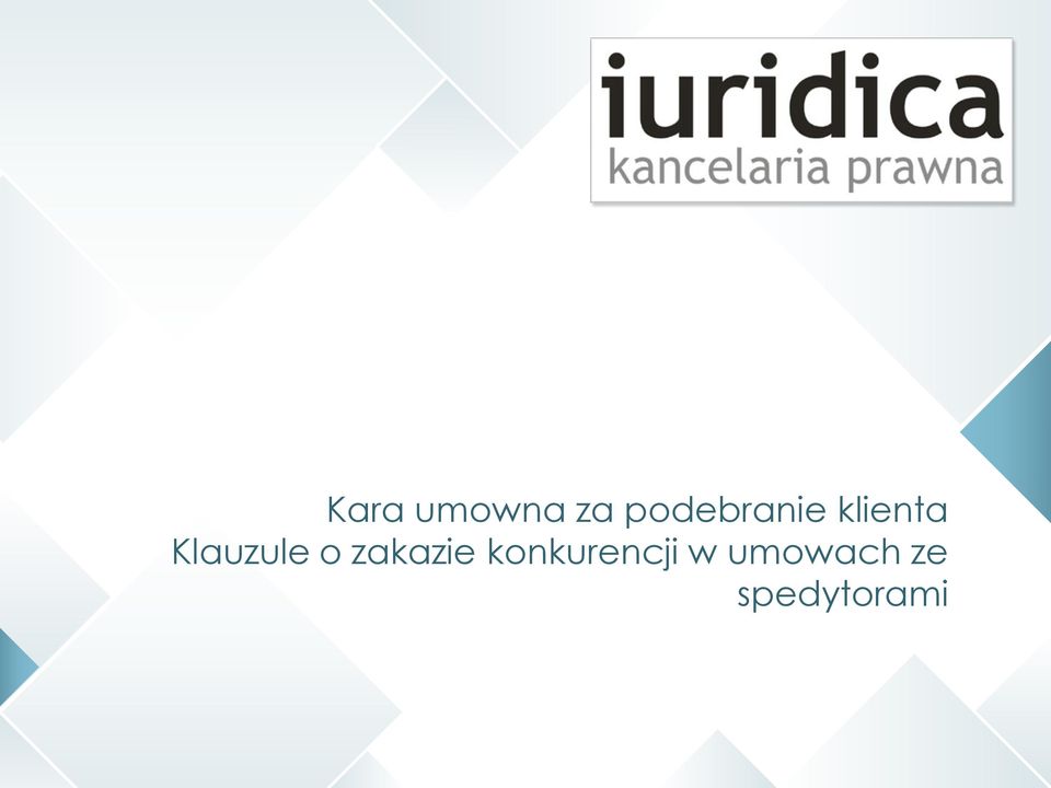 Klauzule o zakazie