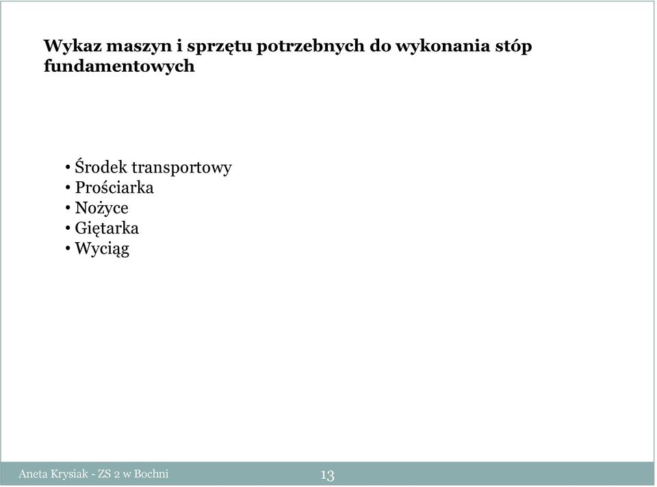 fundamentowych Środek
