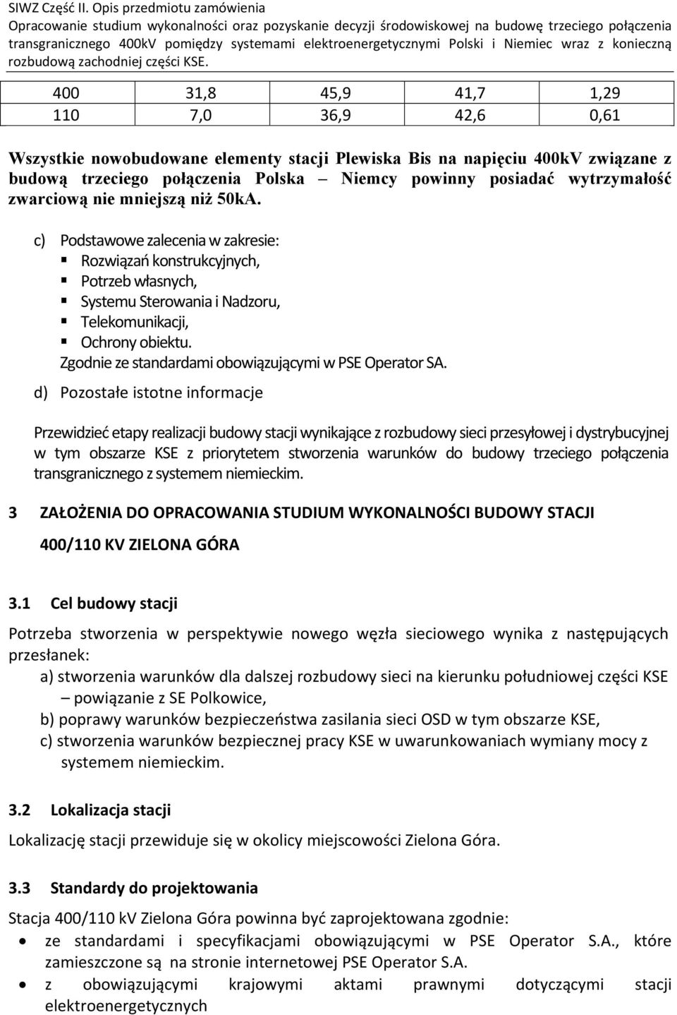 Zgodnie ze standardami obowiązującymi w PSE Operator SA.